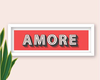 Framed Amore Typography Print, 6 of 10