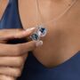 Round Filigree Locket With Sapphire Stone Solid Silver, thumbnail 6 of 8