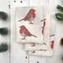 Christmas Robins Linen Napkin Sets, thumbnail 4 of 4