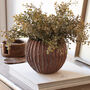 Rust Red Ribbed Ceramic Vase, thumbnail 1 of 4