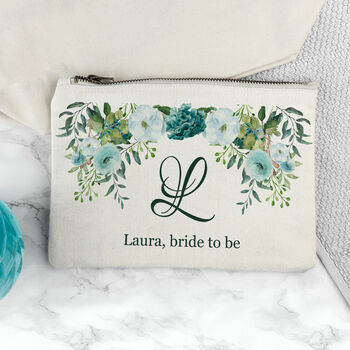 Monogrammed Floral Makeup Bag, 9 of 12