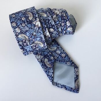 Hand Stitched Liberty Of London Blue Neck Tie, 2 of 5