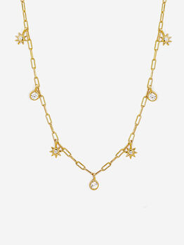 Moon And Star Necklace Or Choker 18ct Gold Plated, 2 of 4