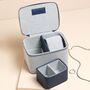 Men's Blue Stripe Rectangular Travel Jewellery Case, thumbnail 4 of 5