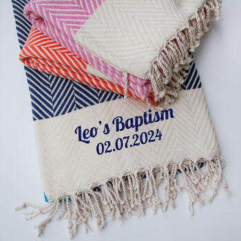 Personalised Soft Cotton Blanket, New Baby Gift, 12 of 12