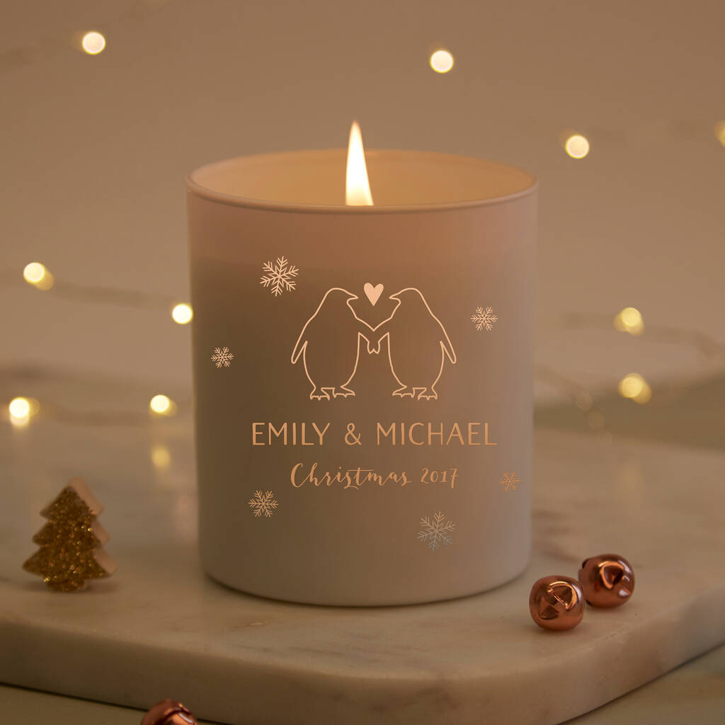 Personalised Couple's Christmas Candle By Kindred Fires
