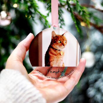 Personalised Cat Memorial Christmas Tree Ornament, 7 of 9