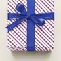 Luxury Striped Gift Wrapping Paper – Blue And Red Design, thumbnail 2 of 6