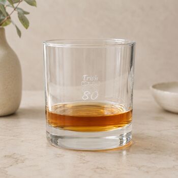 80th Birthday Engraved Whisky Glass, 4 of 11