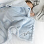 Personalised Blue Sherpa Blanket And Lamb Comforter Set, thumbnail 3 of 8