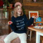 'On The Naughty List' Christmas Jumper Sweatshirt, thumbnail 5 of 9