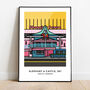 Elephant And Castle Colourful Illustration Print, thumbnail 3 of 5