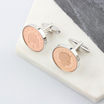 18th Or 21st Birthday One Pence Cufflinks, 2 of 9