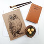 A5 Owl Notebook In A Choice Of Plain Or Lined Paper, thumbnail 3 of 12