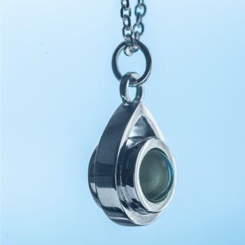 Personalised Teardrop Hidden Photo Necklace In Sterling Silver, 2 of 8