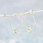 Sterling Silver Square Bead Charm Hoops, thumbnail 2 of 3