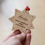 Personalised Wooden Christmas Star Decoration – Staff And Teacher Gift, thumbnail 2 of 4