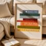 Lake District Peaks Book Stack Art Print, thumbnail 1 of 6