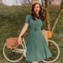 Lisa Dress In Hampton Green Vintage 1940s Style, thumbnail 2 of 2