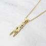 Good Luck Sign Hand Charm Gold Plated Necklace, thumbnail 1 of 3