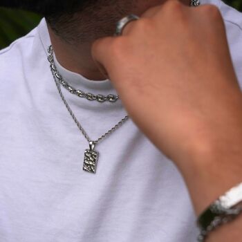 Gold Hammered Pendant Necklace Set With Mariner Chain, 6 of 11