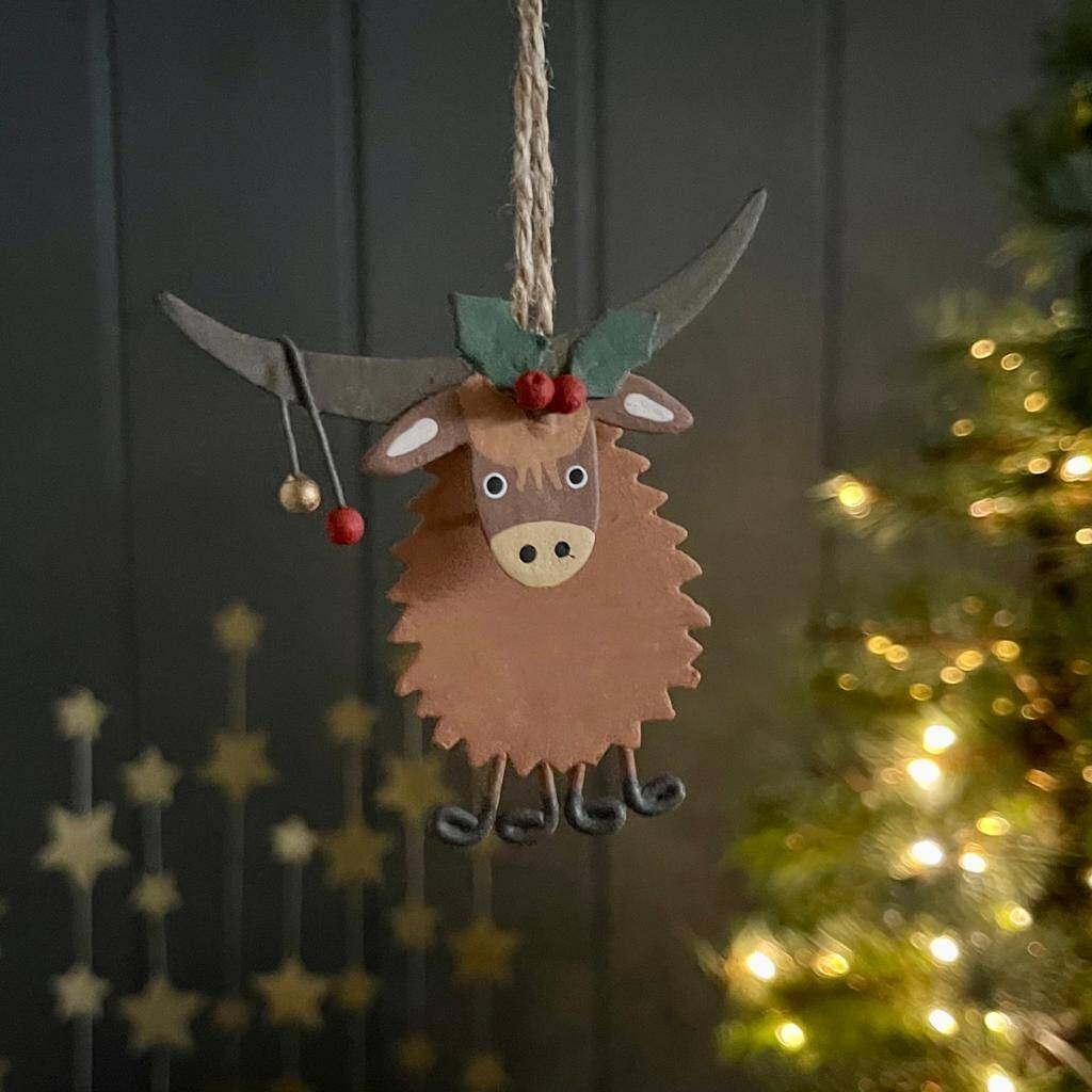 Highland Cow Hanging Decoration By Nest Gifts