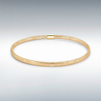 9ct Gold Mesh Slip On Bangle, 5 of 8