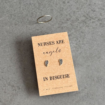 Nurses Are Angels Earrings – Sterling Silver Thank You Gift, 2 of 10
