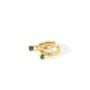 Gold Plated Green Cz Charm Hoop Jewellery Set, thumbnail 5 of 8