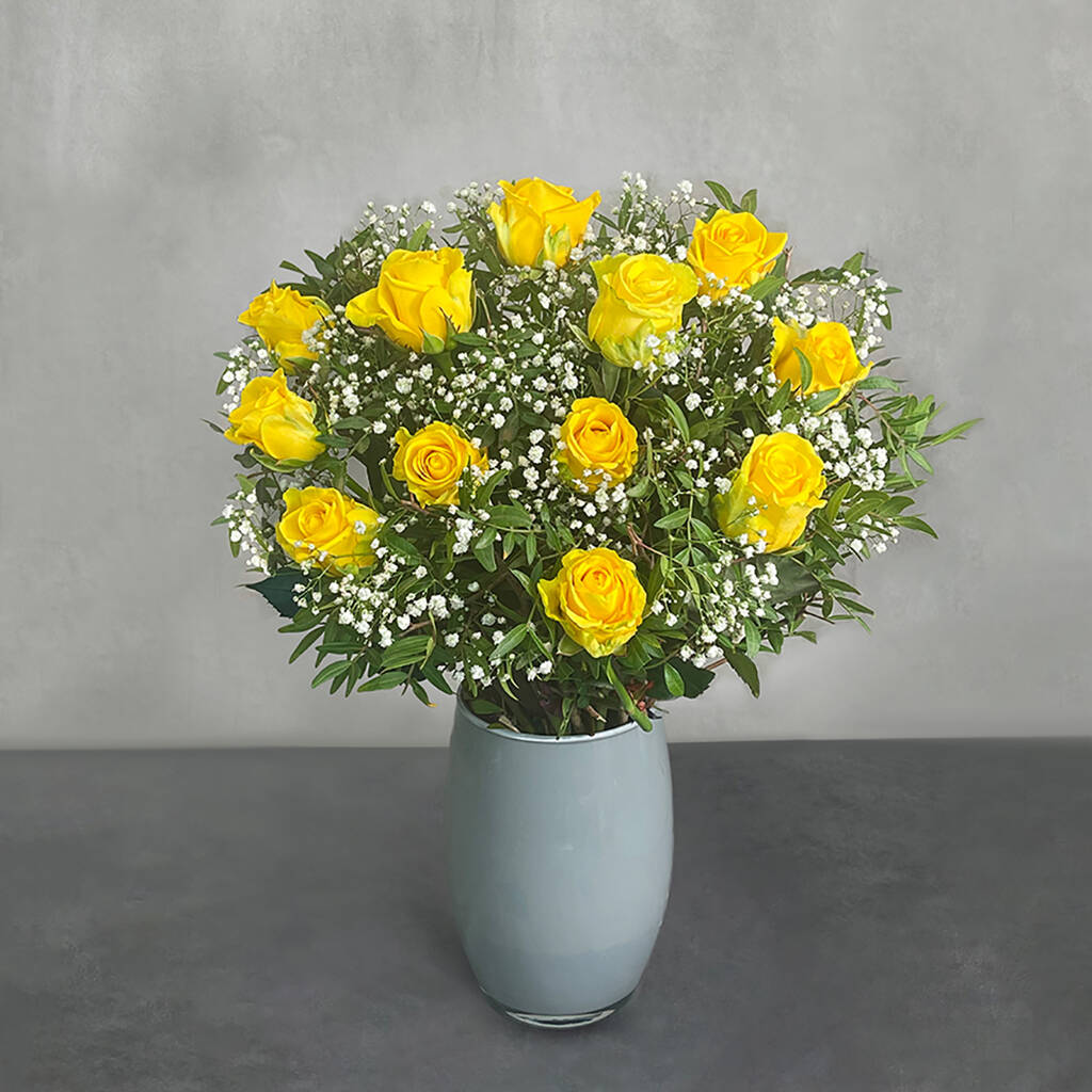 Dozen Yellow Roses Bouquet Of Fresh Flowers