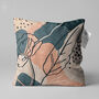Pink And Grey Abstract Leaf Pattern Cushion Cover, thumbnail 1 of 7