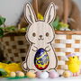 Personalised Bunny Easter Egg Holder – Custom Wooden Chocolate Display For Children – Thoughtful Spring Keepsake, thumbnail 3 of 7