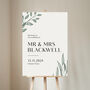 Watercolour Leaves Personalised Wedding Welcome Sign, thumbnail 1 of 4