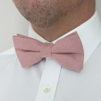 Wedding Handmade 100% Brushed Cotton Tie In Dusty Pink | Groomsmen Ties, 6 of 10