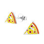 Pizza Sterling Silver Earrings, thumbnail 3 of 5