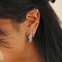 Blue Cloisonné Hoop Earrings In Silver Plating, thumbnail 6 of 6
