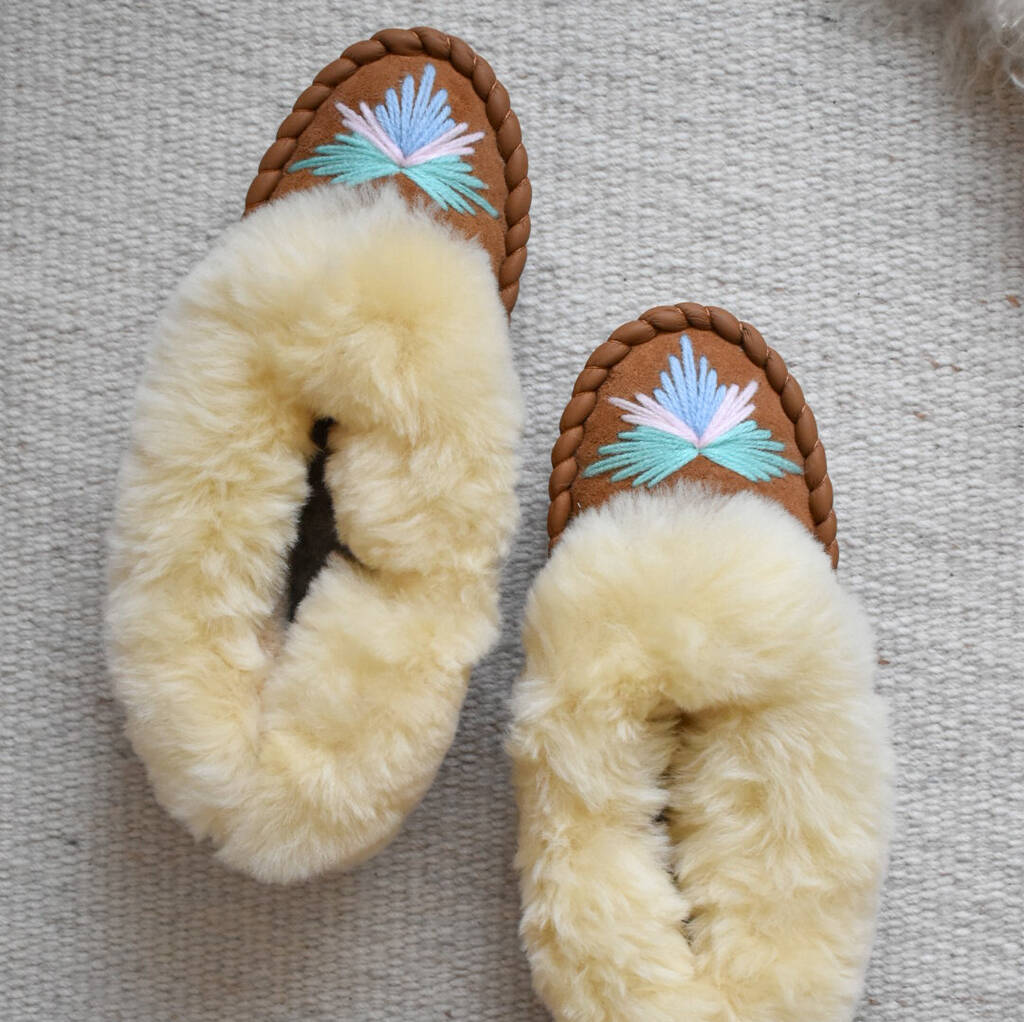 Sunny Sheepskin Moccasin Slippers, 1 of 5