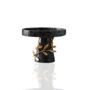 Grey Marble Pedestal Stand With Gold Leaf Detail, thumbnail 2 of 2