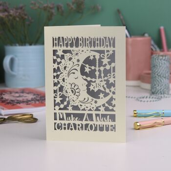 Personalised Laser Cut Birthday Card Make A Wish, 7 of 9