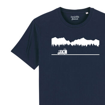 Motorhome Mountains Organic Cotton T Shirt, 2 of 3