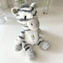 Personalised Alphabet Zebra Teddy Bear New Baby, Christening Or 1st Birthday Gift, thumbnail 10 of 12