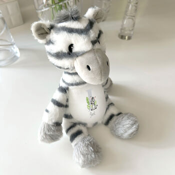 Personalised Alphabet Zebra Teddy Bear New Baby, Christening Or 1st Birthday Gift, 10 of 12