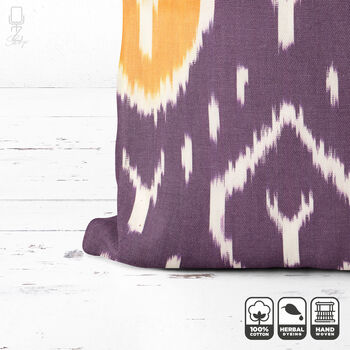 Traditional Purple Ikat Cushion Cover, 5 of 6