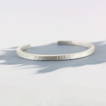 Mens Personalised Chunky Silver Textured Bracelet, 2 of 6