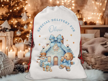 Personalised Christmas Santa Sack Gingerbread Man, 3 of 7