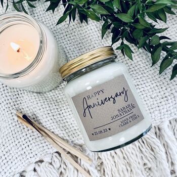Personalised Anniversary Handmade Scented Soy Candle, 2 of 7