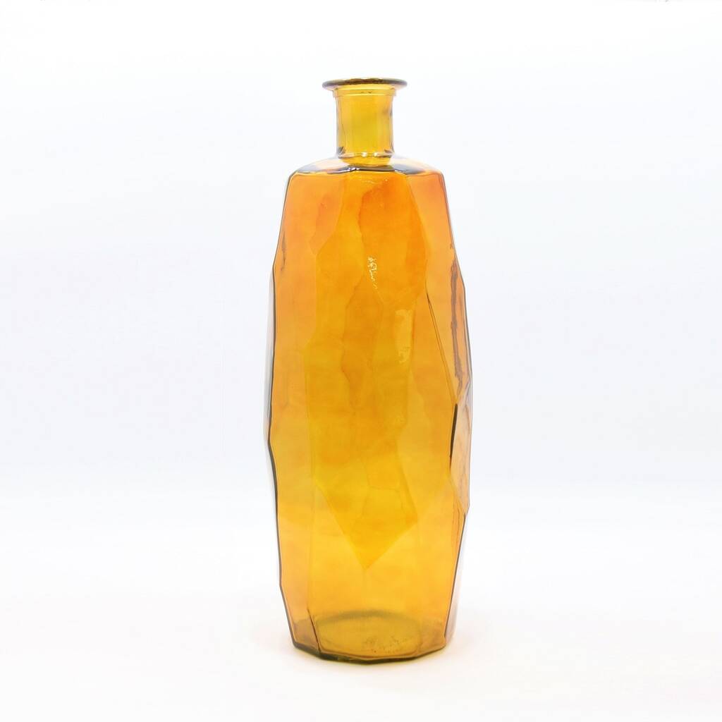 Recycled Glass Vase 75cm Faceted Four Colours By The Recycled