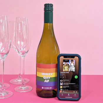 Personalised Pride Party Wine Bottle With Playlist, 3 of 4