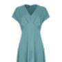 1930's Style Crepe Day Dress In A Venice Blue, thumbnail 2 of 3