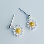 Sterling Silver Daisy Dangle Stud Earrings, thumbnail 2 of 4